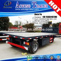 AOTONG Brand 20ft lengh 30tons small farmer use flatbed rear dump drar bar full trailer with HYVA hydraulic cylinders